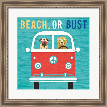 Framed Beach Bums Bus Print