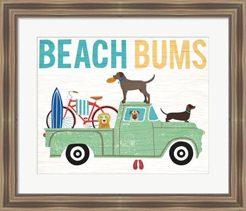 Framed Beach Bums Truck I Print