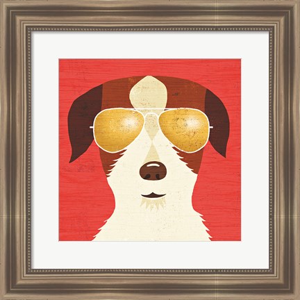 Framed Beach Bums Terrier I Print