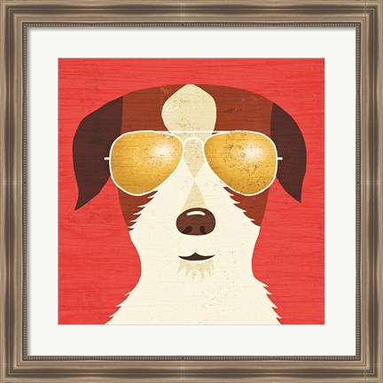 Framed Beach Bums Terrier I Print