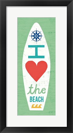 Framed Beach Bums Surf Board II Print