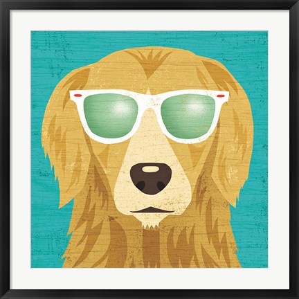 Framed Beach Bums Golden I Print