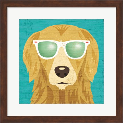 Framed Beach Bums Golden I Print