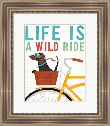 Framed Beach Bums Dachshund Bicycle I Life Print