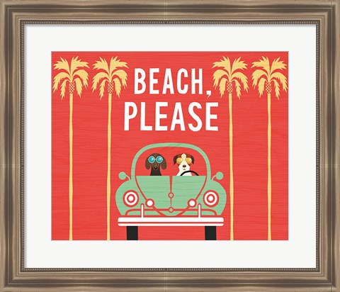 Framed Beach Bums Beetle I Print