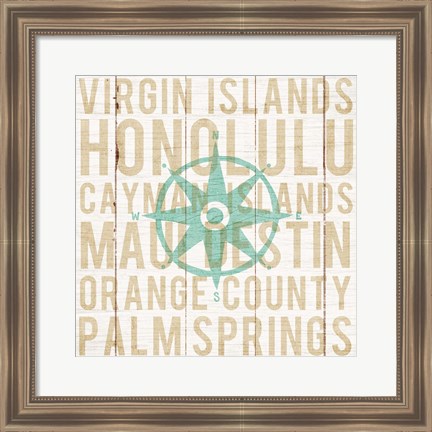 Framed Bon Voyage Compass Print