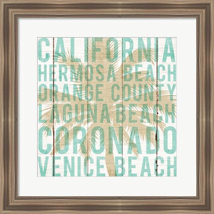 Framed Bon Voyage California Palm Print