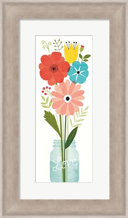 Framed Seaside Bouquet VI Mason Jar Print