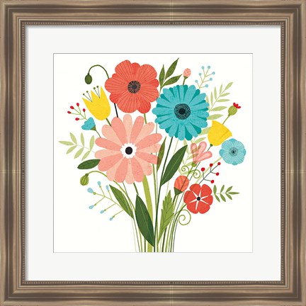 Framed Seaside Bouquet II Print