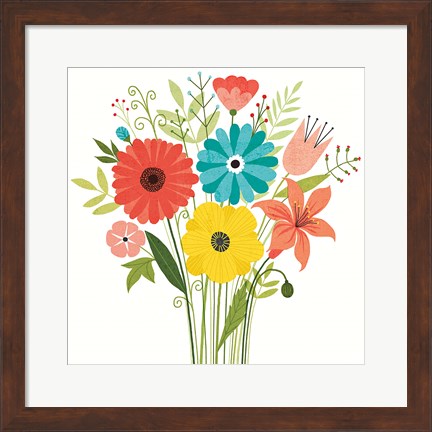 Framed Seaside Bouquet III Print