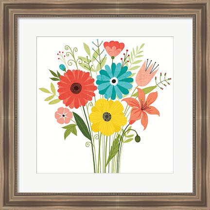 Framed Seaside Bouquet III Print