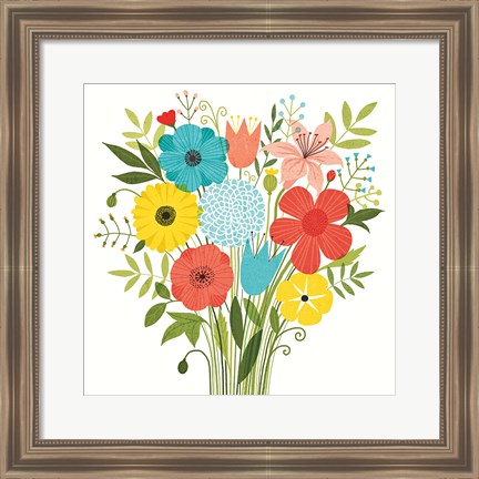 Framed Seaside Bouquet I Print