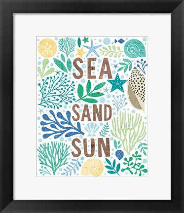 Framed Under Sea Treasures III Sea Glass Print