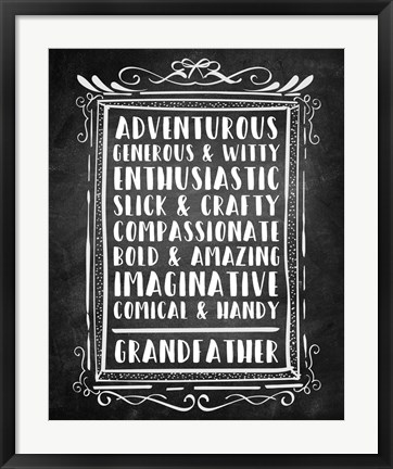 Framed Grandpa - Chalkboard Print