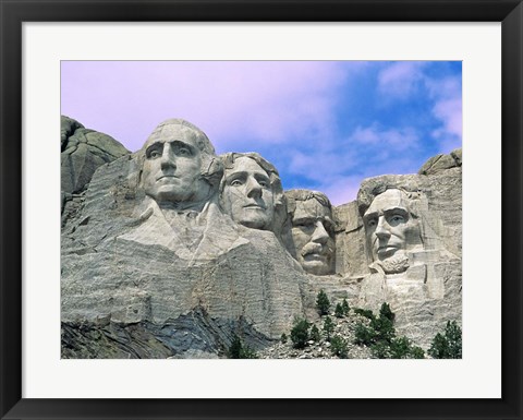 Framed View of Mount Rushmore National Monument Presidential Faces, South Dakota Print