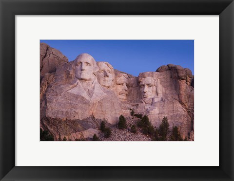 Framed Mount Rushmore National Memorial at dawn, Keystone, South Dakota Print