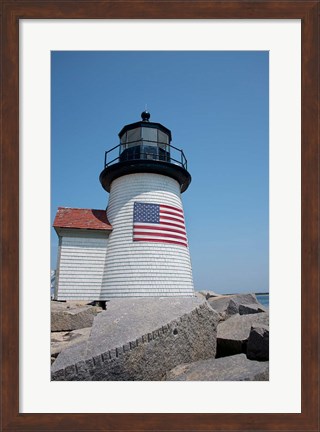 Framed Nantucket Brant Point lighthouse Print