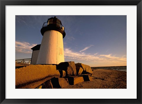 Framed Massachusetts, Nantucket, Brant Point lighthouse Print