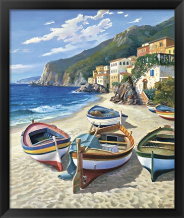 Framed Spiaggia Dei Pescatori Print