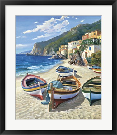 Framed Spiaggia Dei Pescatori Print