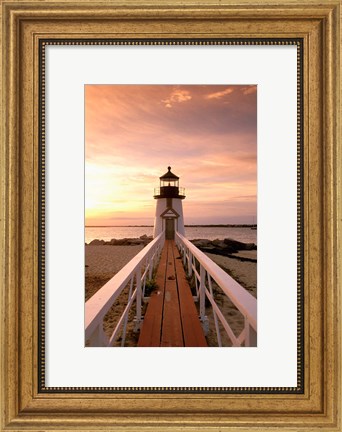 Framed Massachusetts Nantucket Island, Brand Point island Print