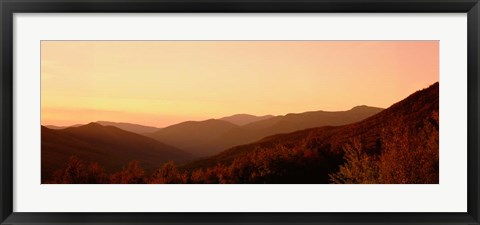 Framed Sunset over a landscape, Kancamagus Highway, New Hampshire Print