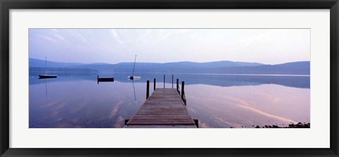 Framed Pier, Pleasant Lake, New Hampshire Print