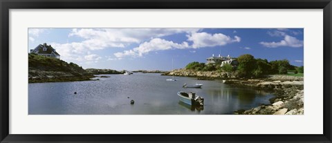 Framed Boats in the ocean, Ocean Drive, Newport, Rhode Island Print