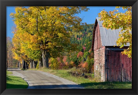 Framed Rural barn, farm in autumn, New Hampshire Print