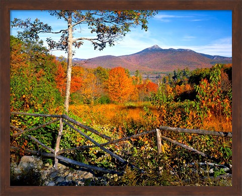 Framed Autumn landscape of Mount Chocorua, New England, New Hampshire Print