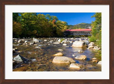 Framed Covered bridge over Swift River, New Hampshire Print