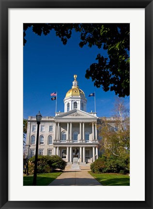 Framed Capitol building, Concord, New Hampshire Print