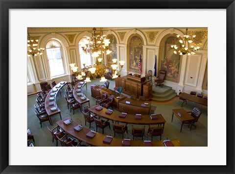 Framed Capitol building in Concord, New Hampshire Print