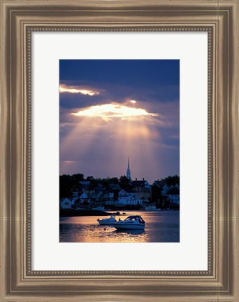 Framed North Church Rises Above Portsmouth, Piscataqua River, New Hampshire Print