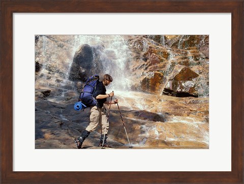 Framed Backpacking in White Mountain National Forest, Base of Arethusa Falls, New Hampshire Print