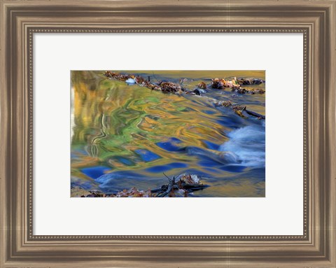 Framed Fall Reflections in the Waters of the Lamprey River, New Hampshire Print