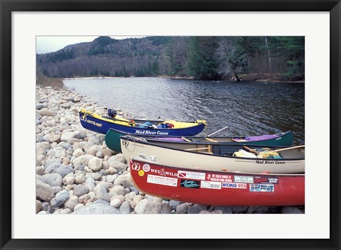 Framed Paddling the Pemigewasset River, White Mountains, New Hampshire Print