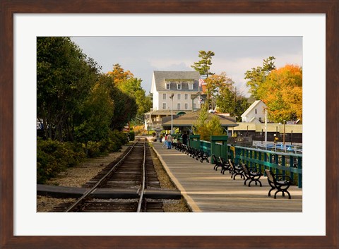 Framed Scenic railroad at Weirs Beach, New Hampshire Print