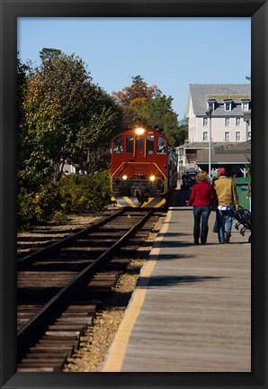 Framed Scenic railroad at Weirs Beach in Laconia, New Hampshire Print