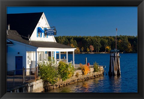 Framed Wolfeboro Dockside Grille on Lake Winnipesauke, Wolfeboro, New Hampshire Print