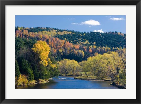 Framed Fall along the Connecticut River in Colebrook, New Hampshire Print