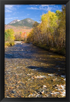 Framed Percy Peaks rise above Nash Stream, Stark, New Hampshire Print