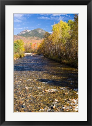 Framed Percy Peaks rise above Nash Stream, Stark, New Hampshire Print