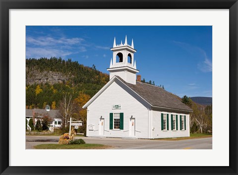 Framed Union Church, Downtown Stark, New Hampshire Print