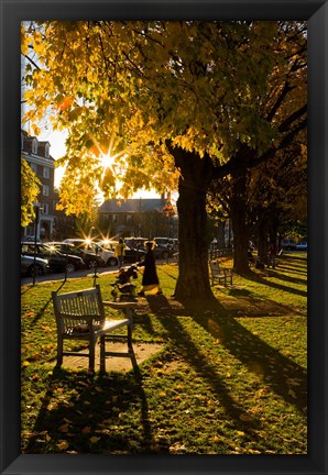 Framed Late afternoon on the Dartmouth College Green,  New Hampshire Print