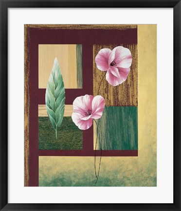 Framed Coquelicots et Feuilles II Print