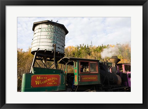 Framed Cog Railroad on Mt Washington in Twin Mountain, New Hampshire Print