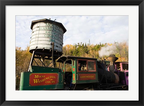 Framed Cog Railroad on Mt Washington in Twin Mountain, New Hampshire Print