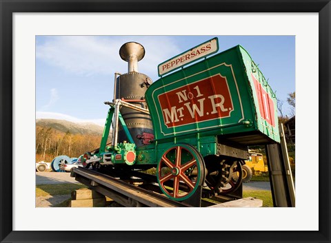 Framed Old engine from the cog railroad on Mt Washington in Twin Mountain, New Hampshire Print