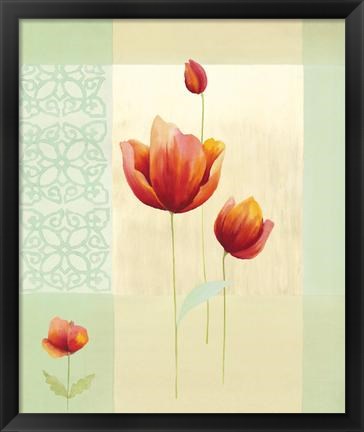 Framed Tulipes et Coquelicots I Print